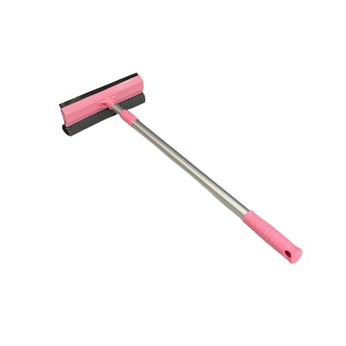 

Щетка для мытья стекол 2 в 1, регулируемый очиститель для окон, двухсторонний телескопический стержень, скребок, губка, скребок, инструмент для уборки дома розовый
