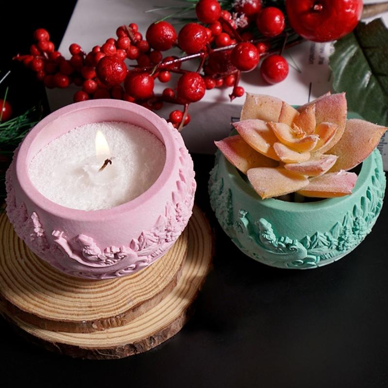 Santa Silicone Vase Molds Temperature Resistant Multipurpose Silicone Mould for Making Soap Candle Chocolate Flowerpot