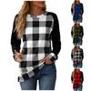 Women's Fashion Casual New Plaid Printed Round Neck Long Sleeve Jacket