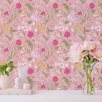 VEELIKE Wallpaper Removable Floral Heat Cutting Renovation Wall Flame Rental DIY Interior Japanese Cherry Blossom Sticker, Wallpaper, Pattern,