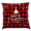 Red Plaid Elk Deep Forest Christmas Pillow Cover Home Sofa Cushion Cover