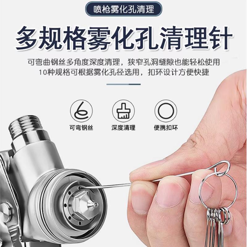 A 21-piece Set Of Car Paint Spray Gun Cleaning Brush Nozzle Pipe Unblocking And Cleaning Brush Cleaning Needle Tools