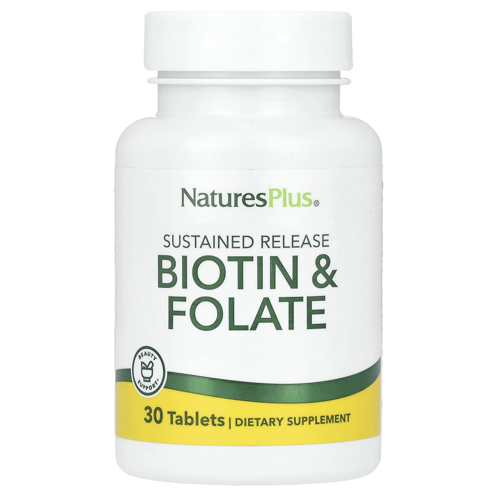 

NaturesPlus, Extended-Release Biotin & Folic Acid, 30 Tablets