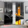 2pcs, Spring Summer Curtains London Big Ben At Night Art Digital Print Drapes Versatile Fabric Versatile All for Living Room,