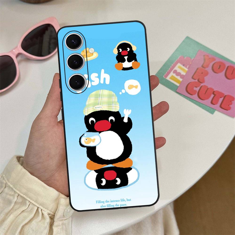 Funny Cartoon P-Pingu Phone Case For Samsung S 24 Fe 25 Ultra Plus 20 Lite 21 30 22 23 24 22 Ultra 5G Fundas