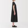 MUJI Women's Cooling Short Sleeve One-Piece Dress, Black, Women's S