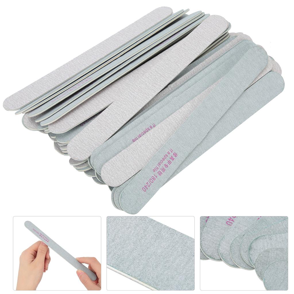 50pcs Nail Files Double Sided 180240 Grit Nail Buffering Files for Home Nail Salon