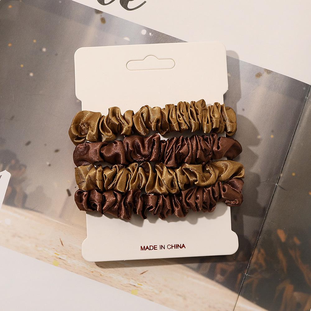 Cross-border Satin Hair Tie & Headband Set - Pig Intestine Style, Simple Ponytail, Leather Bun Tie