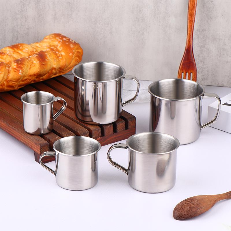 1Pc Stainless Steel Coffee Mug Camping Cup Portable Soup Mug For Travel Home Unbreakable Drinking Cup With Handle For Coffee