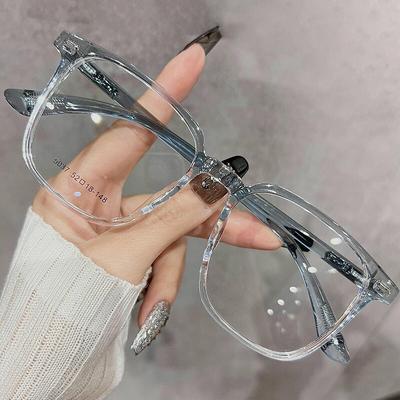 Vrouwen Grote Vierkante Bril Anti-Blauw Licht Heldere Bril Ultralicht Unisex Transparante Computerbril