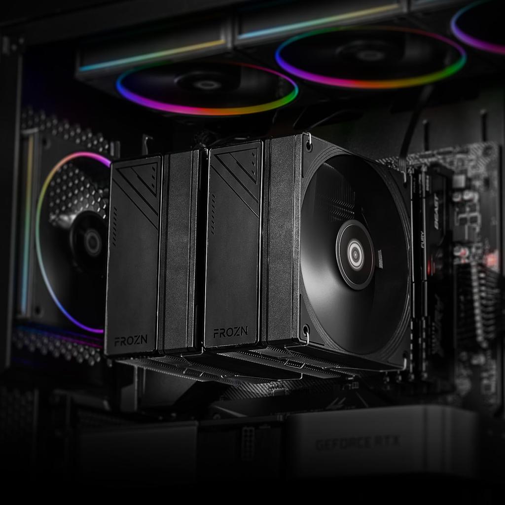 FROZN A620 PRO SE Blackout Dual Tower Air CPU 6 X 6mm Heat Dual 120x120x25mm Silent Compatible with Intel AMD ID-COOLING - Cooler, Tubes, Fans,