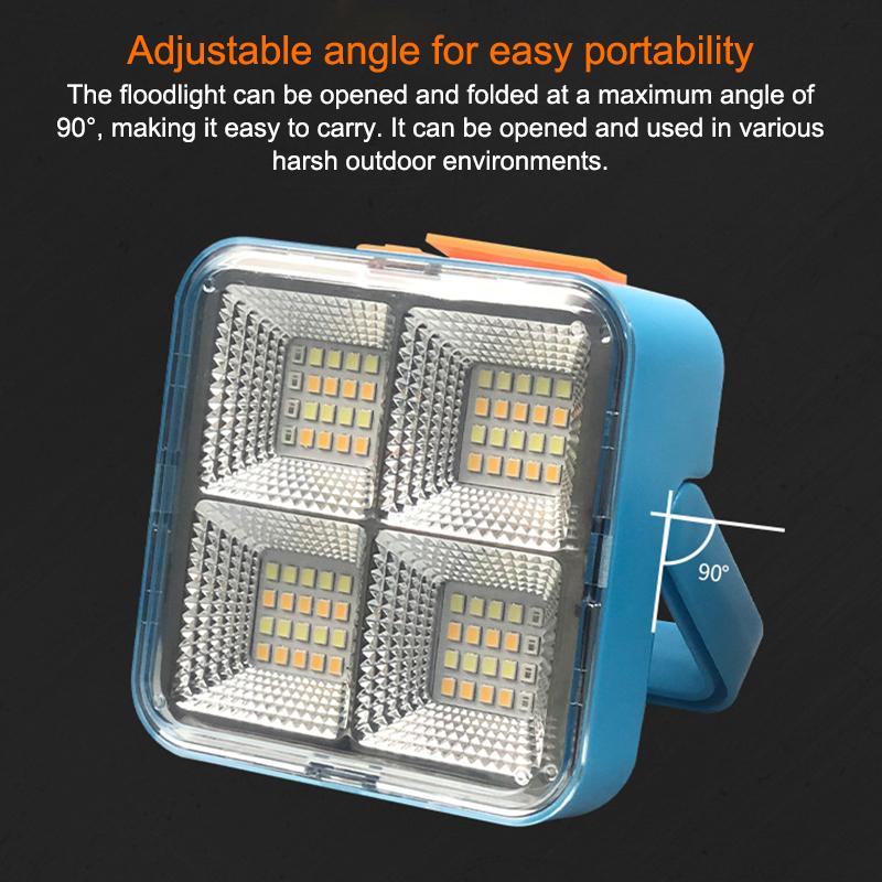 1Pcs Portable Outdoor Floodlight Solar Rechargeable Multifunctional Led Work Light 1200Mah Lithium Battery Suitable For Camping