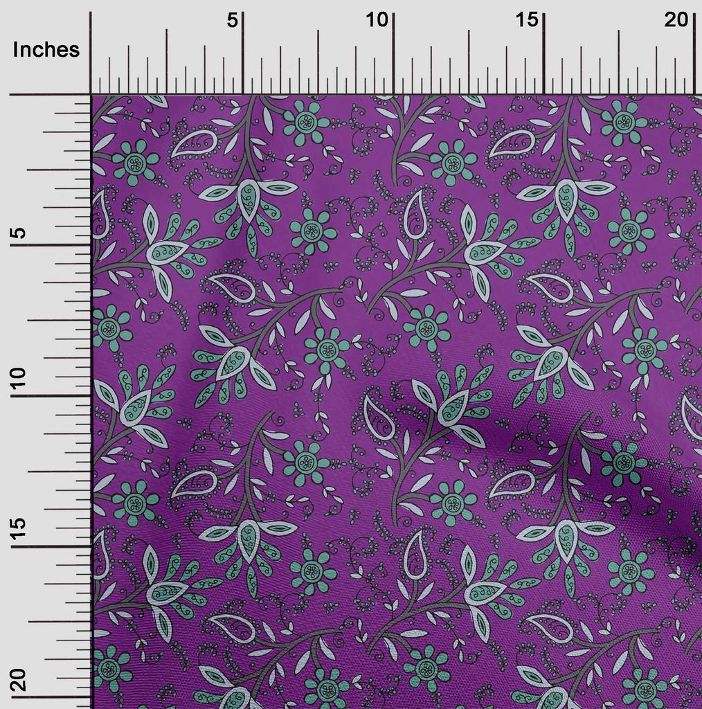 oneOone Bavlna Flex Fabric Listy & Floral Block Print Fabric By Yard 40 Inch
