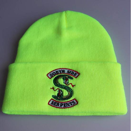 European and American Popular River Valley Town Woolen Hat Riverdale Embroidered Knitted Hat, Warm Pullover, Hip-hop Style