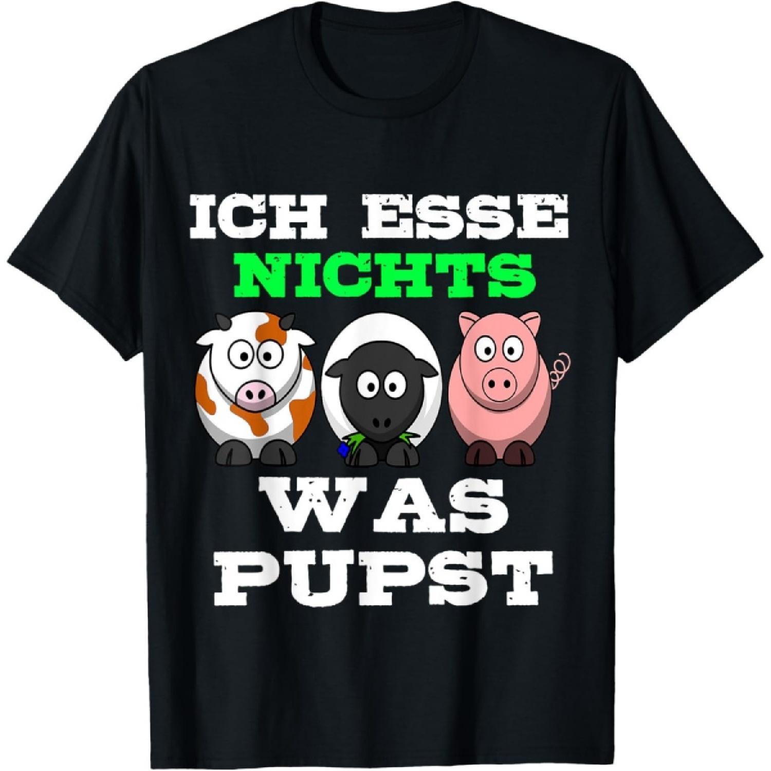 Ich esse nichts was pupst - Funny Vegetarian Sayings Motif T-Shirt S
