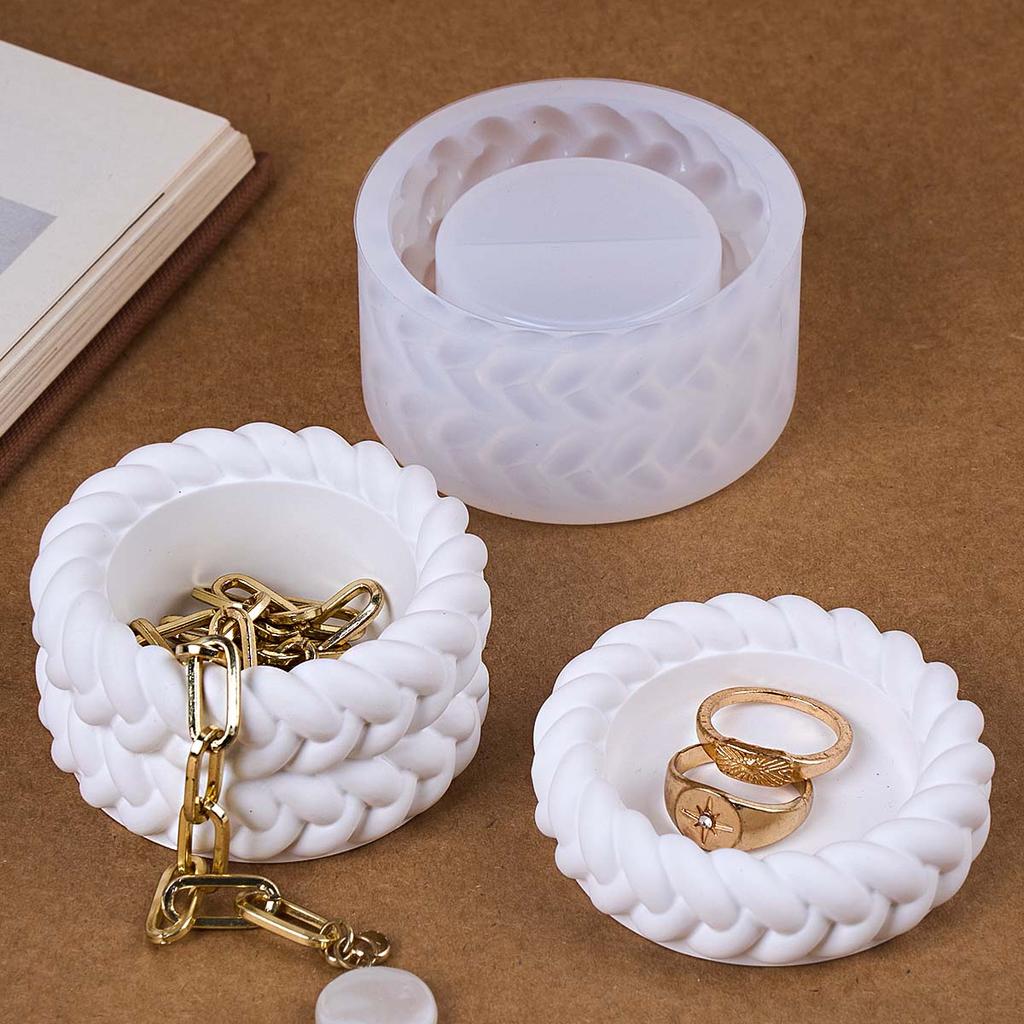 Webmuster Form Kerzenglas Silikonform DIY Rund Sukkulenten Blumentopf Tonformen Gips Harz Aufbewahrungsbox Bastelbedarf