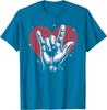 I Love You Hand Sign Rock Gesture Heart Graphic Print Short Sleeve T-Shirt Casual Daily Cotton Tee