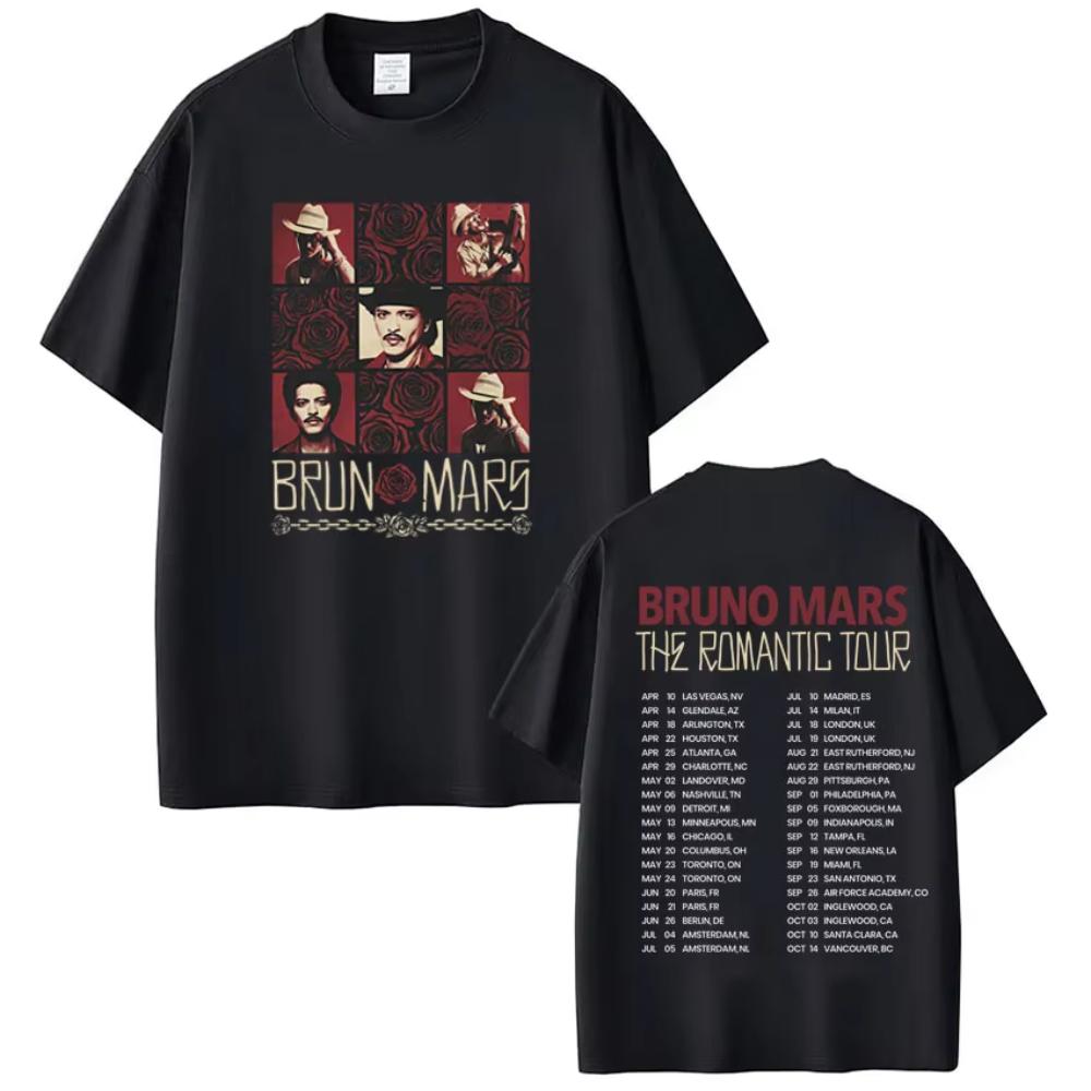 

Rapper Bruno Mars The RoUnisextic Tour Printed Tshirt Unisex Women Fashion Tshirt Short Sleeve Cotton Hiphop Tshirts Fan Gifts 2XL