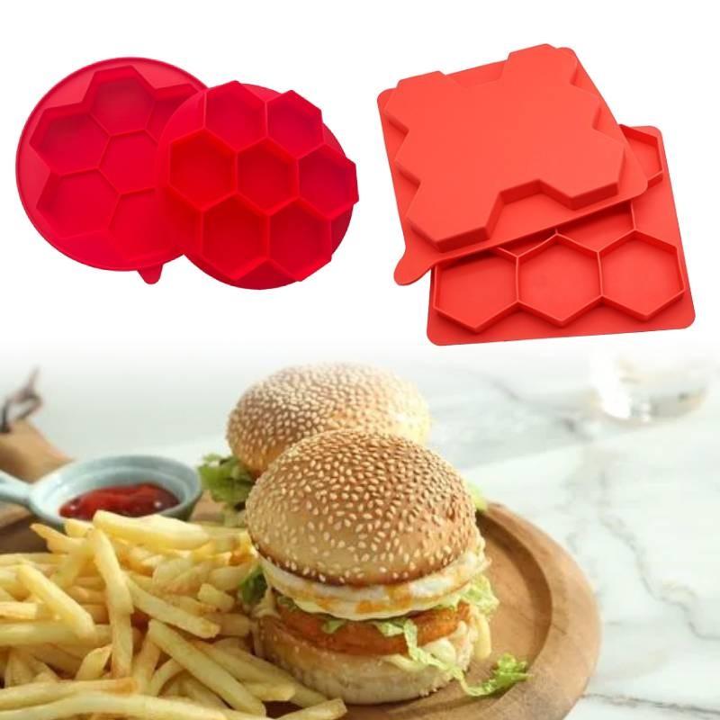 Versatile Eight Cavity Silicone Hamburger Patty Maker For Homemade Burger Delights