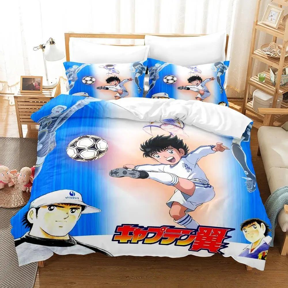 3D Print New Captain Tsubasa Bedding Set Soft Comforter Cover With 1/2Pcs Pillow Shams For Kids Adults Microfiber Quilt Cover