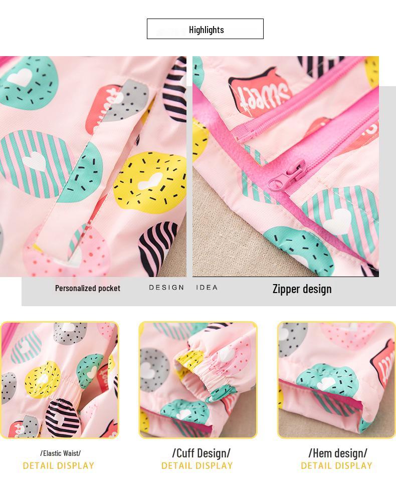 Mädchen Fleecegefütterter Mittellanger Trenchcoat: Herbst/Winter Modische Windjacke