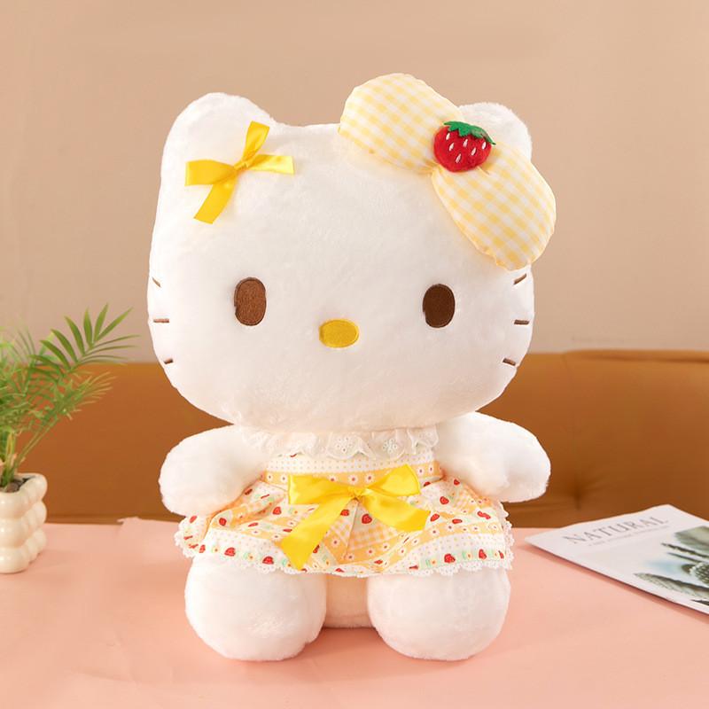 Adorable Strawberry Kt Cat Plush Toy In Multiple Colors Soft Pp Cotton Filling