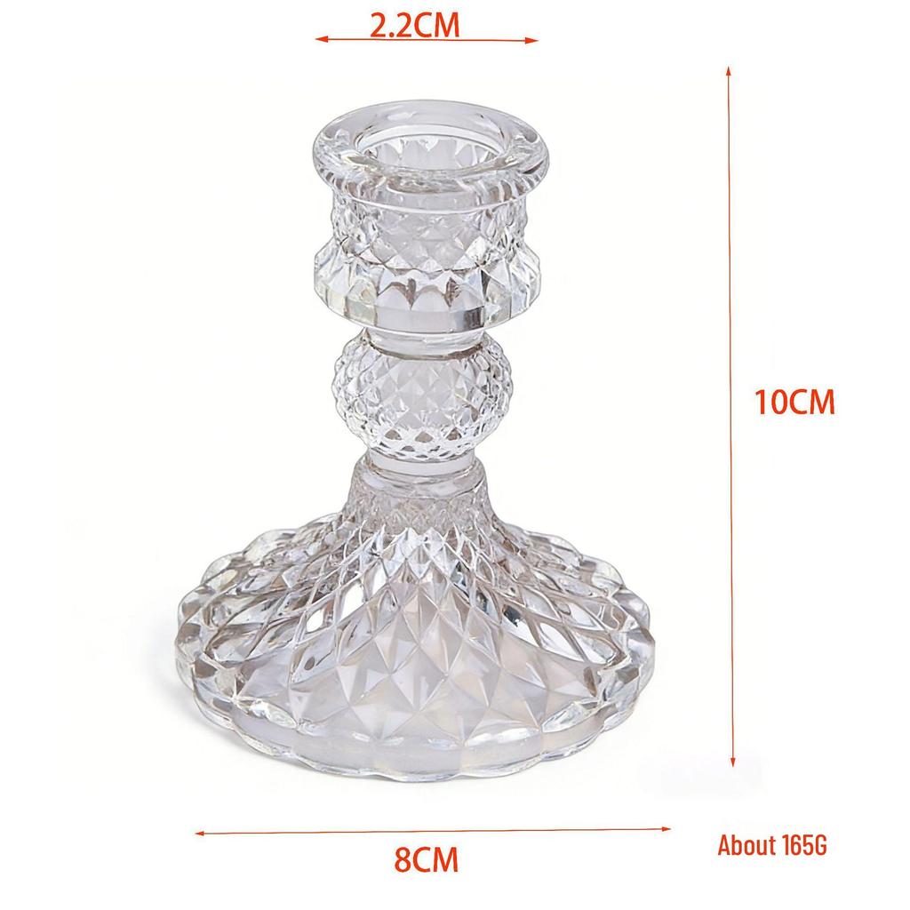 Retro Glass Candlestick Holder for Weddings & Parties