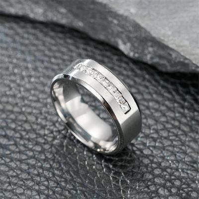 High-End Unisex Titanstahl Zirkon Partnerringe – Diamantringe für Männer & Frauen, Heiß verkaufter Schmuck