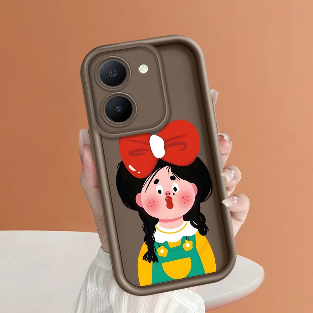 Soft Silicone Square Ladders Cartoon Pattern Full Cover Camera Protection Shockproof Case for iPhone Infinix Tecno Vivo