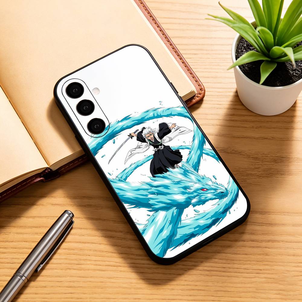 Toshiro Hitsugaya Ice Dragon Bleach Anime  Phone Case For Samsung Galaxy A73,A72,A71,A70,A53,A52,A51,Others Soft Black Cover