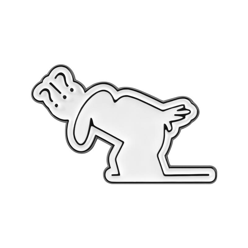 

Fun Emotion Figure Enamel Pin Simple Outline Goofy Gesture Line Alloy Brooches Lapel Fashion Badge Jewelry Gift For Friends