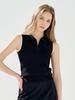 LORDLOAR Signature Collared Sleeveless Knit Black