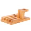 Multifunctional Bamboo Watch Holder Desktop Phone Rack Laptop Storage Organizer for Home Office