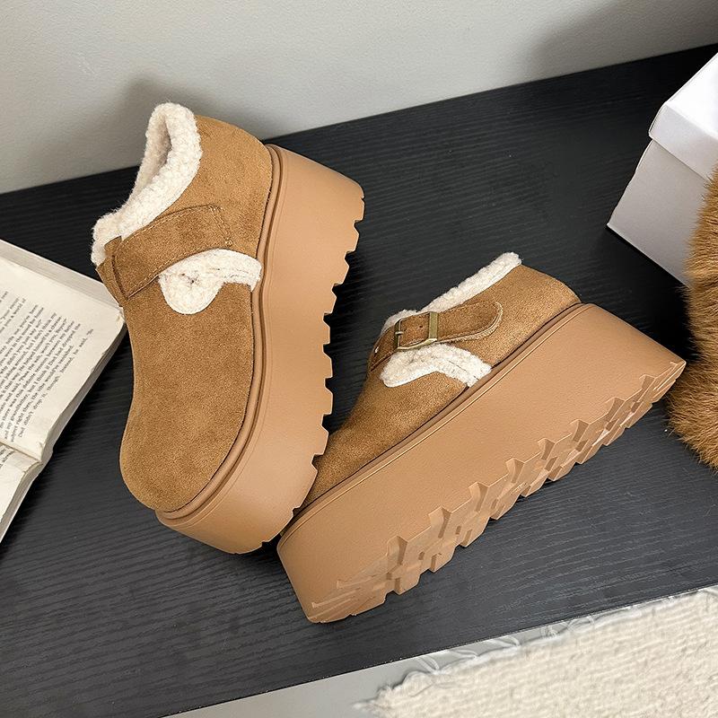 Women's Fur One Thick Sole Winter Lightweight Warm Snow Boots Non-slip Wear-resistant Casual Sports Cotton Boots Fur Shoes