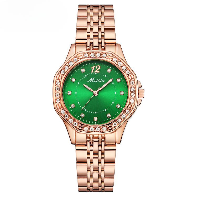 Stylish Square Women's Watch Diamond-encrusted Waterproof Steel Belt Women's Watch Square Win Clock