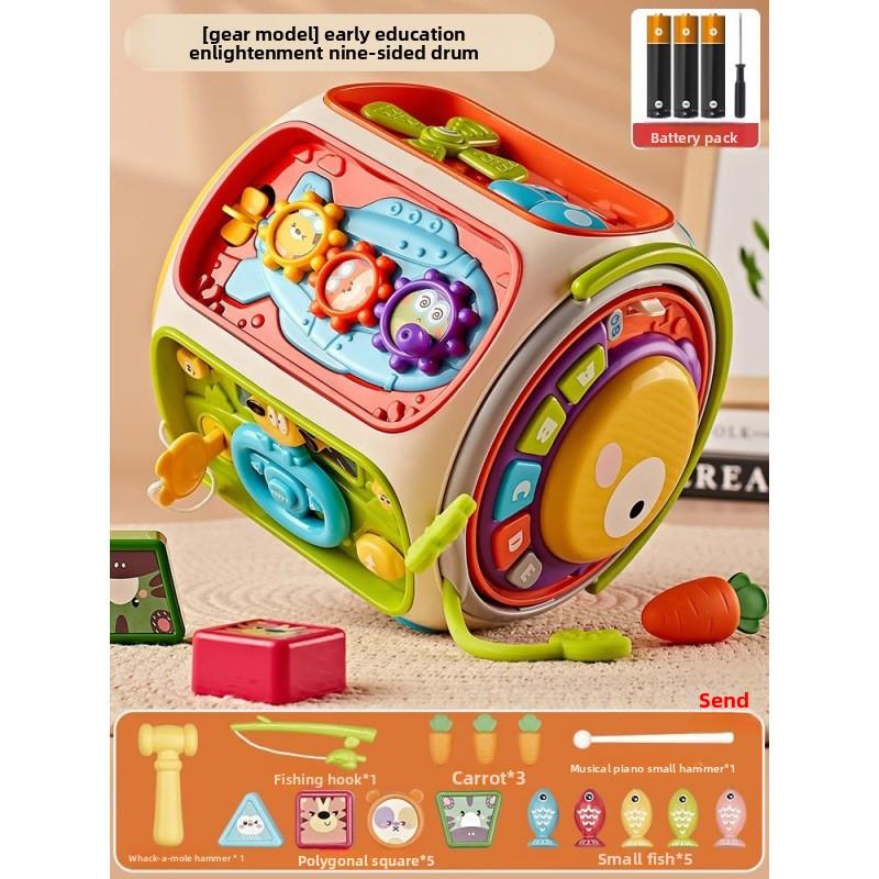 

Детский ручной барабан игрушка 0 1 год 7 младенец 8 месяцев 3 9 6 музыка раннее образование гексаэдр хлопающий барабан
