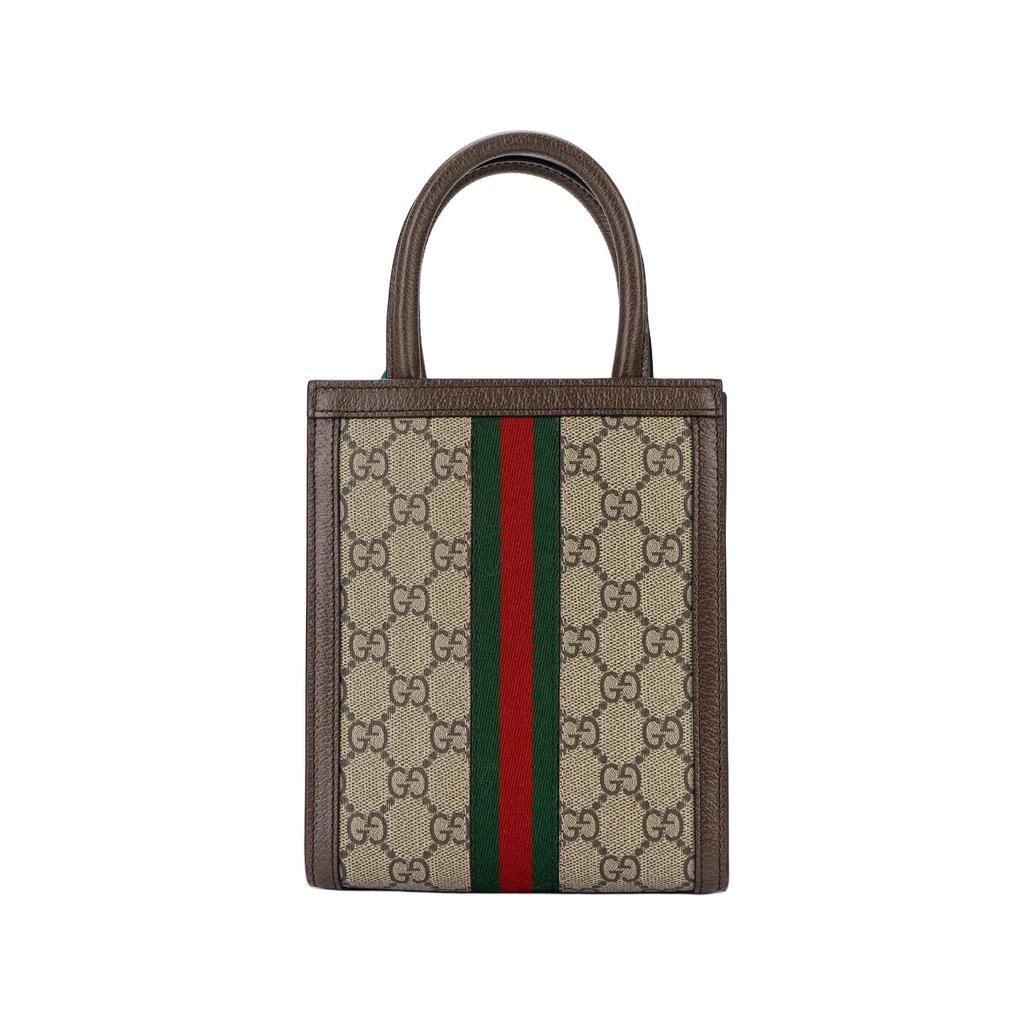 Gucci Ophidia Removable Adjustable Shoulder Strap Canvas And Leather Mini Bag Women Handbags Beige Ebony 772317-96IWG-8745