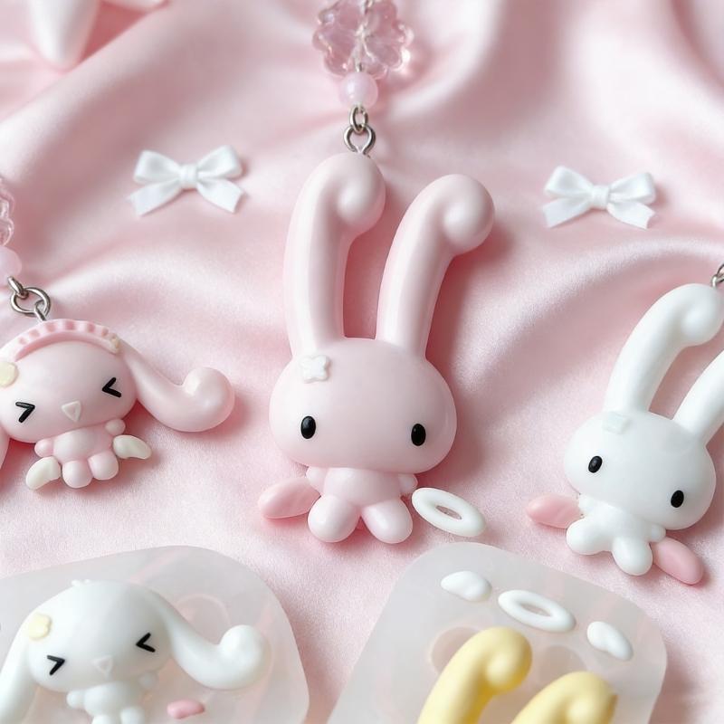 Silicone Craft Mold Rabbit Shape For Creating Handmade Accessories Phone Charm And Resin Art Projects