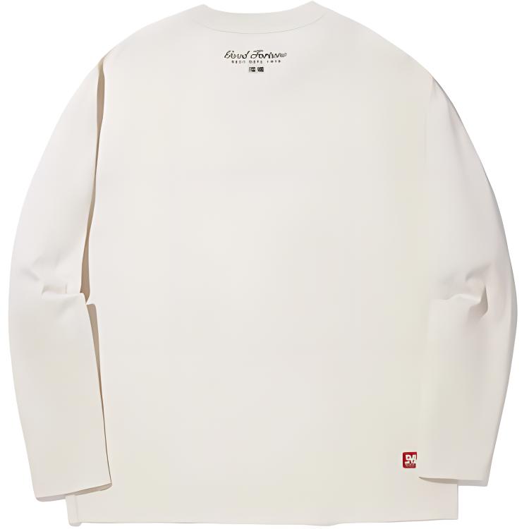 Li Ning X MEDM Samarbeid Daglig Fremgang Serie Sport Fritid Ensfarget Enkel Løstsittende Rund Hals Genser Langermet T-skjorte AHSV609-1