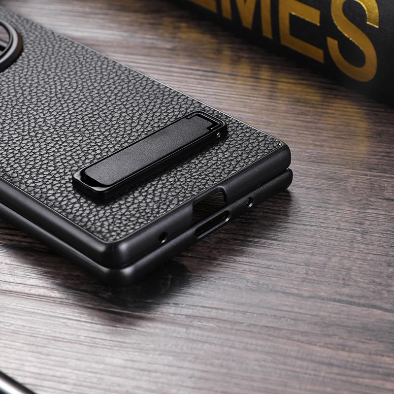 For vivo X Fold3 Pro Cell Phone Cover Drop-proof PC+PU Leather Hidden Kickstand Case
