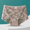 Plus Size Lady Summer Sexy Lace Hollow Out Transparent Without Mark Lift Hip High Waist Triangle Briefs