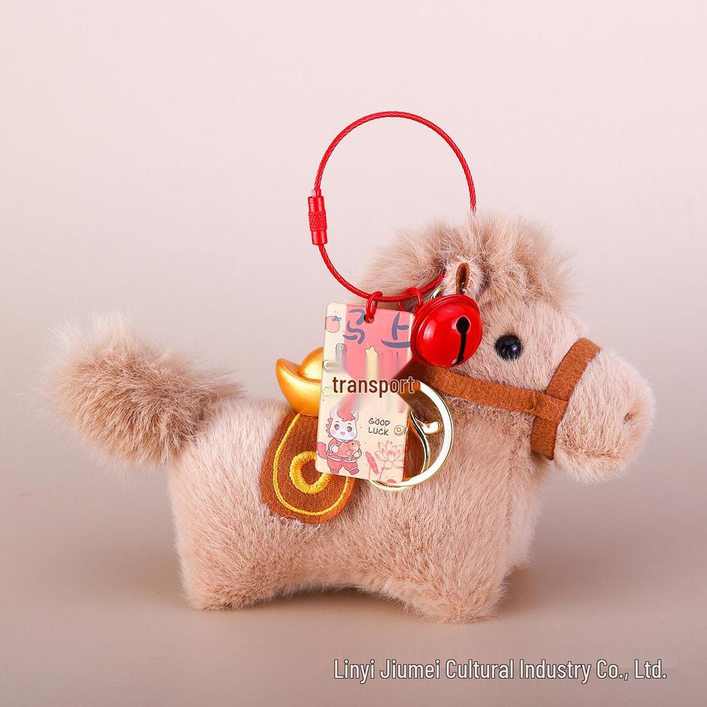 Sternzeichen-Pony-Taschenanhänger Jahr des Pferdes: Plüsch-Maskottchen-Puppe mit Yuanbao für Wohlstand