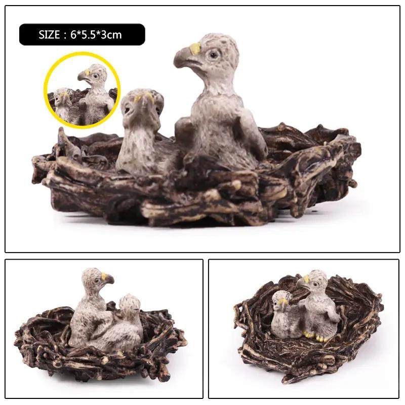 Oenux Garden Bird Figurines Snowy Owl Toucan Bucerotidae Animals Model PVC Action Figures Collection Toys For Kids Birthday Gift