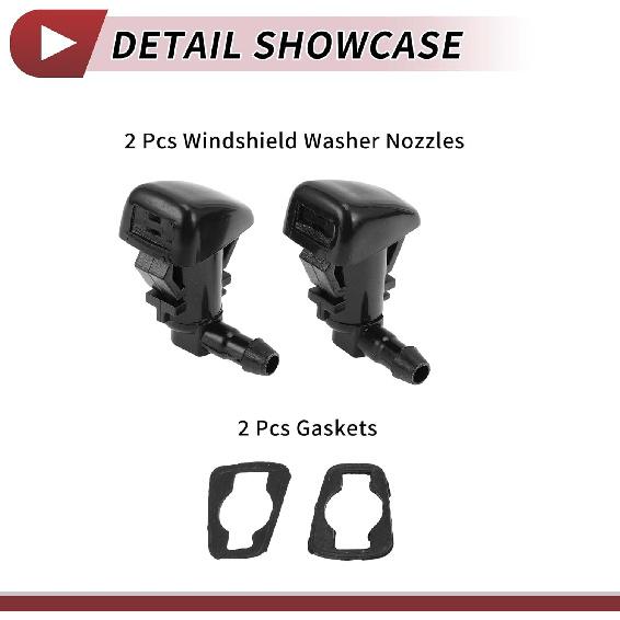 2pcs Windshield Washer Nozzle for Dodge Charger 2011-2018 for Chrysler 300 Front Windshield Spray Nozzles Wiper Spray Washer Jet No.5182327AA Black