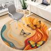 1pc Butterfly Flow Office Round Area Rug, Indoor Mat Suitable ForOffice, Under Office Chairs Bedroom Living Room Home Decor, Room Deco  D037