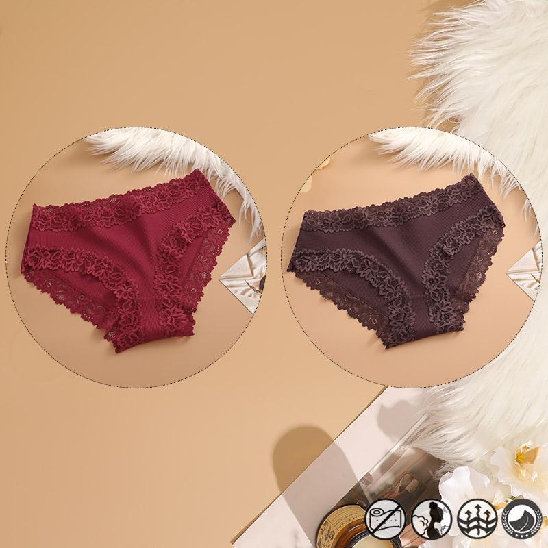 2 Teile/satz Baumwolle Unterwäsche Für Frauen Sexy Spitze Gerippt Floral Thongs Weibliche Atmungsaktive Feste T-back Bikini S-XL Sexy spitze Höschen