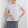New Summer Mesh Ruffled Round Neck Cotton T-shirt for Women