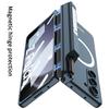Magsafe Magnetic Hinge Pen Holder Stand Case For Samsung Galaxy Z Fold 6 5 4 3 With Screen Protector Film Cover For Fold6 Fold5