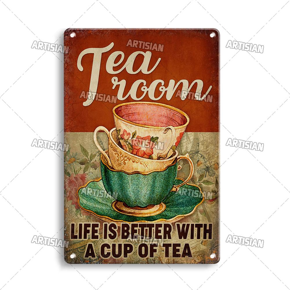 Artisian Coffee Metal Plaque Cute Animal Tin Sign Drinking Funny Decorative Plate Wall Decor Garage Bar Pub Club Hotel Cafe