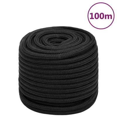 Vidaxl Sailing Rope, Solid Black, 16 Mm, 100 M, Polypropylene